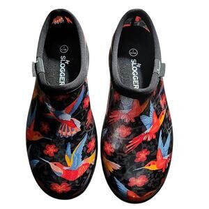 Sloggers Waterproof Comfort Rain & Garden Floral Hummingbird Shoes Size 7